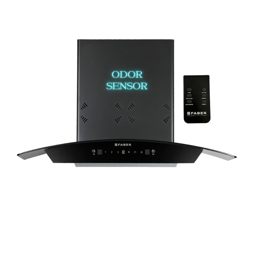 Faber Fully Automatic Autoclean Smart Chimney with Odour Sensor 75cm|Remote Control|1350 m3/hr Filterless|12 Yrs Warranty on Motor|Hood Stella 3D IN HC SC FL BK 75 (B0C89GM5Y9) Amazon Price History, Amazon Price Tracker