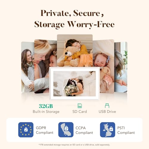 Image of pexar by Lexar Digital Picture Frame, 2K Resolution Ultimate Clarity, 11'' Anti-Glare Touch Screen Stunning Under Lighting, WiFi Photo Frame 32GB for Home Decor, Gifting, Share Photos /Videos via APP