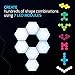 Emberela HEXlights 7-Pack Hexagon Lights, Touch and Remote Controlled RGB Wall Panels - LED Light Panels for Living Room, Bedroom, Game Room Decor - Tabletop Stand Included