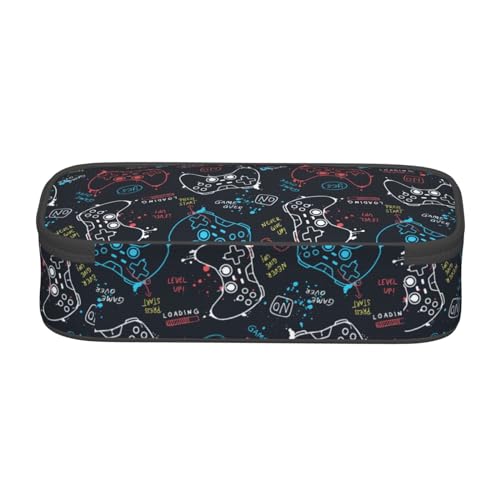 Image of Video Game Controller Large Pencil Case With Zipper Compartments Stationery Pencil Bag For Kids Teens Students School Supplies