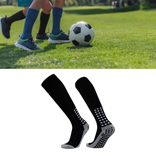 Kids Football Socks, 2 Pairs Black Prevent Slip Child Sport Stockings for Boys Girls2