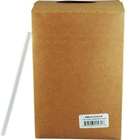 GW24300CL 7.75 in. Giant Straw Paper Wrapped44; Clear - Case of 7200