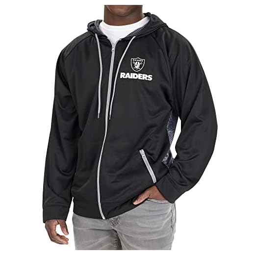 Officially Licensed Zubaz Men's NFL Black Hoodie With Team Color Viper Liner, Las Vegas Raiders, Size Large