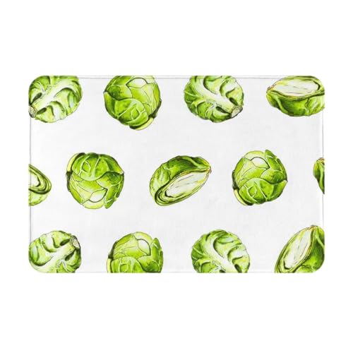 gawuoab Felpudo Antideslizante Lavable para Interiores, diseño de Coles de Bruselas, 61 x 40 cm, para Puerta de Entrada, alfombras de baño