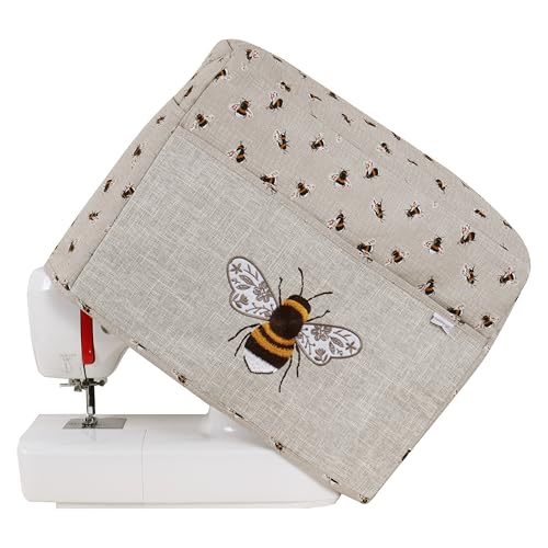 Hobby Gift Funda Exclusiva para máquina de Coser y Bordar con Bolsillos, Cubierta Antipolvo, para la mayoría de Las máquinas estándar, Singer Brother 33,5 x 44 x 21 cm, Abejas