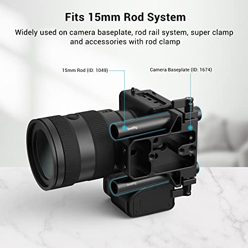 Smallrig 4 Inches (10 Cm) Black Aluminum Alloy 15Mm Rod With M12 Female Thread, Pack Of 2-1049 #TOP3