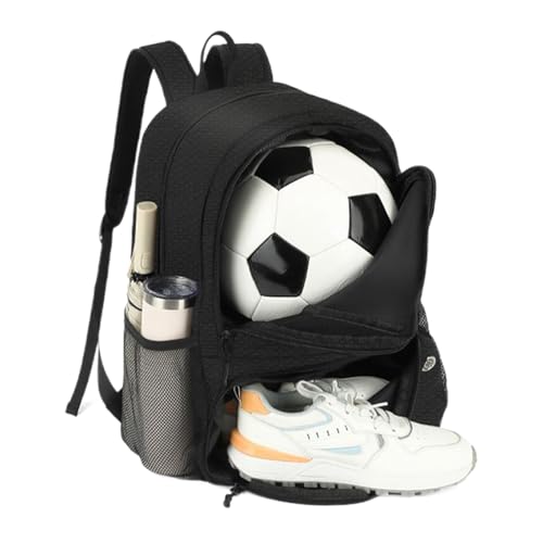 Jubilofex Mochila De Fútbol Para Niños | Bolso Juvenil Para Fútbol,Gran Capacidad Impermeable Ergonómica Anti-Olor Con Compartimento Para Zapatos Adultos Gimnasio Y Viajes