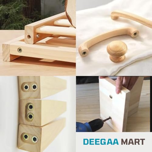 Image of DEEGAAMART Zinc Alloy Threaded Wood Inserts Hex Socket Drive Nuts & Bolt Fasteners for Furniture, Wood Plugs, and Screw Hole Repair (M6x30, 15, Set)