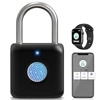 Fingerabdruck Schloss, Anweller Smart Schloss mit Bluetooth, Vorhängeschloss Fingerabdruck, Schloss mit Fingerabdruck Klein für Gym, Büro, Haus, Garten, Schrank u.v.m