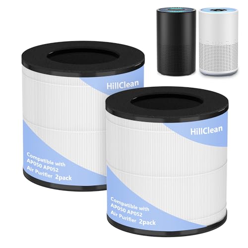 AP050 AP052 Replacement Filter Compatible with Tailulu AP050 AP052 Air Purifier, H13 Grade True HEPA Replacement Filter, 360°3-Stage Filtration for Odor, Dust, Somke, Pollen, 2-Pack (2 Pack Original)