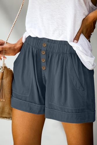 Image of KISSMODA Womens Summer Shorts Leopard /Camo /Solid /Floral Print Elastic Waist Pocketed Casual Pants