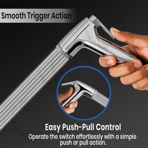 Image of New Ware Health Faucet Gun ABS Hand Jet Bidet Spray Head for Bathroom Toilet Chrome Finish Conti Type High Pressure Nozzle Leak Proof Durable Easy Install Replacement Health Faucet Spray Head