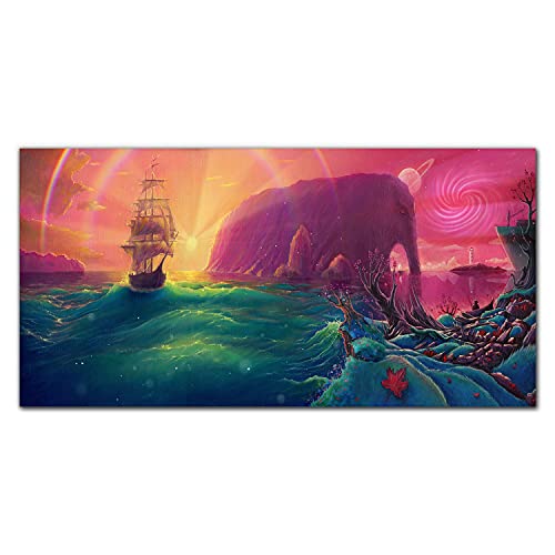 Photo sur verre acrylique panoramique de navire océanique pour tableau