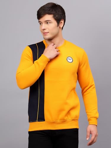 Image of Ben Martin Men's Round Neck Regular Fit Full Sleeve Side Penal Contrast Cotton Polyester Sweatshirt