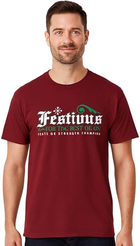 DIRTYRAGZ Men's Festivus for The Rest of Us T-Shirt XL Maroon