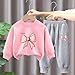 Pink Boy Girl Children's Graphic Pullover Two-Piece Tracksuits & Pants Set for Child Work Out Gym Matching Running, Size 6T, Age 6 Years