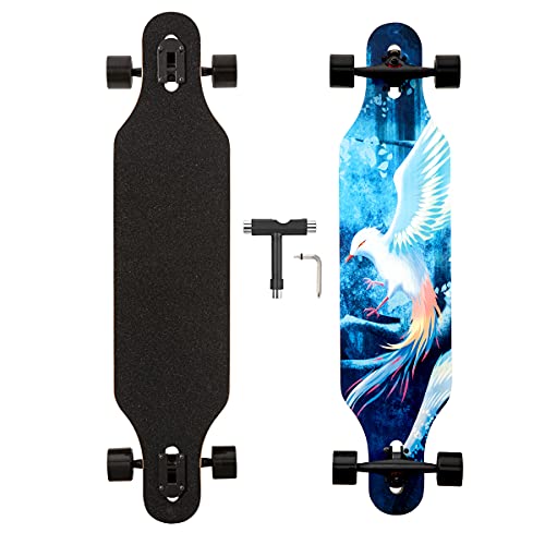 Longboard, 8-lagigem Ahornholz Cruiser komplettes Skateboard,Longboards...