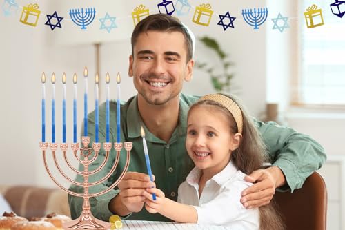 Thedreidelcompanydriplessdeluxetaperedpastelblueandwhitedecorationshanukkahmenorahcandlesforall8nightsofchanukahsingle  Urban Country Home Decor The dreidel company dripless deluxe tapered pastel blue and white decorations hanukkah menorah candles for all 8 nights of chanukah single  urban country home decor
