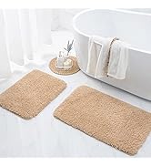 Ashler Runners Bathroom Rugs Long Non Slip Bathroom Rug Sets 2 Piece, Water Absorbing Bath Mat Ul...