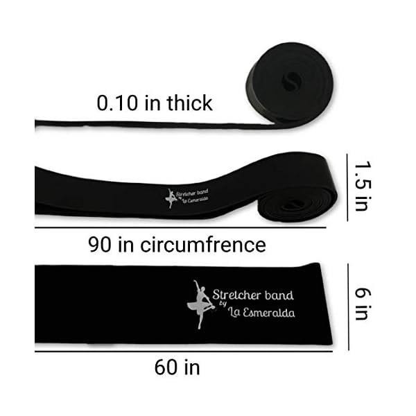 La-Esmeralda-Stretch-Bands-Set-of-2-for-Ballet-Dancers-Gymnastics-Resistance-Bands-to-Improve-Flexibility-Splitting-and-Strenght-3-Colors-Gift-Box-Instruction-Booklet-Carry-Bag-Including Stretch Bands set of 2 for Ballet, Dancers, Gymnastics .Resistance bands to Improve Flexibility, Splitting and Strenght. 3 Colors, Gift box, Instruction booklet, carry bag Including. (Black Set of 2)