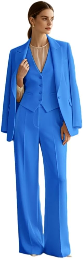 Formal Women 3 Piece Outfits Suit Blazer Vest Pants Set Business Office Wedding Guest
