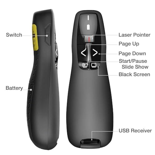Image of Wireless Presenter Remote, 2.4GHz USB PowerPoint Clicker, Slide Changer for Presentation, PPT Controller