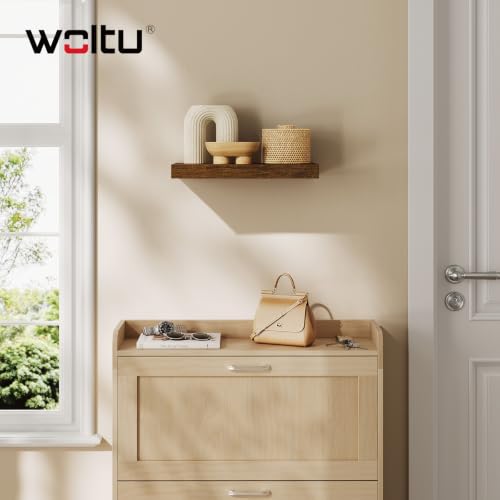 WOLTU Wandregal, Schweberegal Vintage Braun, 40x22.9x3.8cm, MDF 1er – Ansicht 3