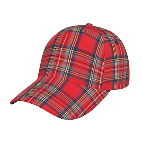 Ahdyr Rouge Tartan Hommes Femmes Golf Chapeaux Casquette De Baseball D'été en Plein Air Tendance Casual Mode Golf Caps