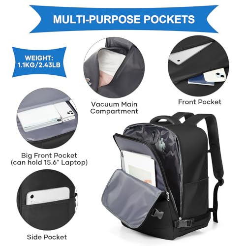 coowoz Large Travel Backpack For Women Men,Carry On Backpack,Hiking Backpack Waterproof Outdoor Sports Rucksack