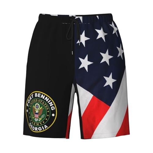 Army Fort Benning Army Base Georgia Mens Swim Trunks Quick Dry Board Shorts 7" - Hawaii Beach Swimwear2