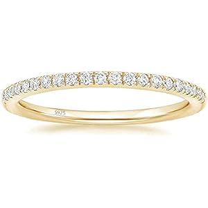 Eternity ring zilver 925 met zirkonia kristal damesring in zilver, roségoud en goud voor dames met steen en smalle (goud, 62)