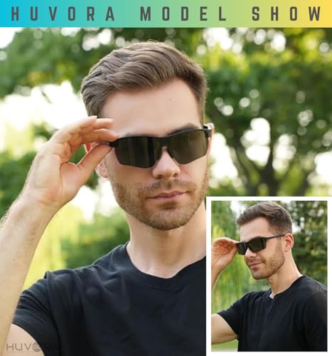 Image of Foldable Sports Sunglasses for Cricket Riding Driving Cycling Anti Glare Rimless UV400 Protected Goggles for Men Mirrored Shades for Man Stylish Branded Night Driving Glasses