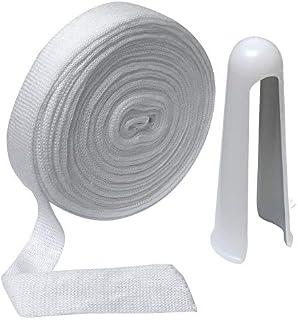 Comfinette Size '12' Tubular Viscose Stockinette Bandage - Unstretched (Flat Diameter Width) 3cm - Ideal for Bulky Fingers and Toes - 10m Length + Applicator