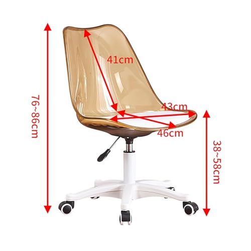 Chaise en acrylique transparent pour coiffeuse et bureau d'ordinateur chic