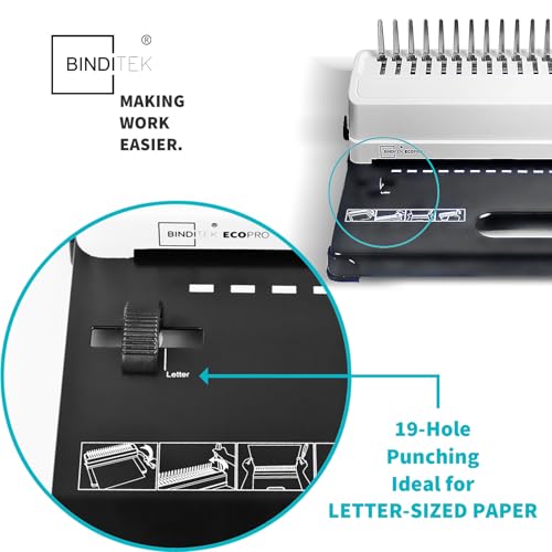 Image of Binditek Binding Machine, Punch 12 Sheets, 450 Sheets, Adjustable Margin