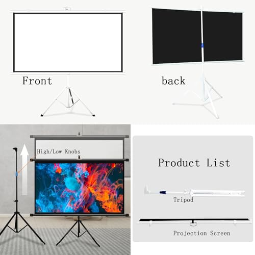 Pantalla de proyector con trípode 72 pulgadas 16:9 miniatura 3