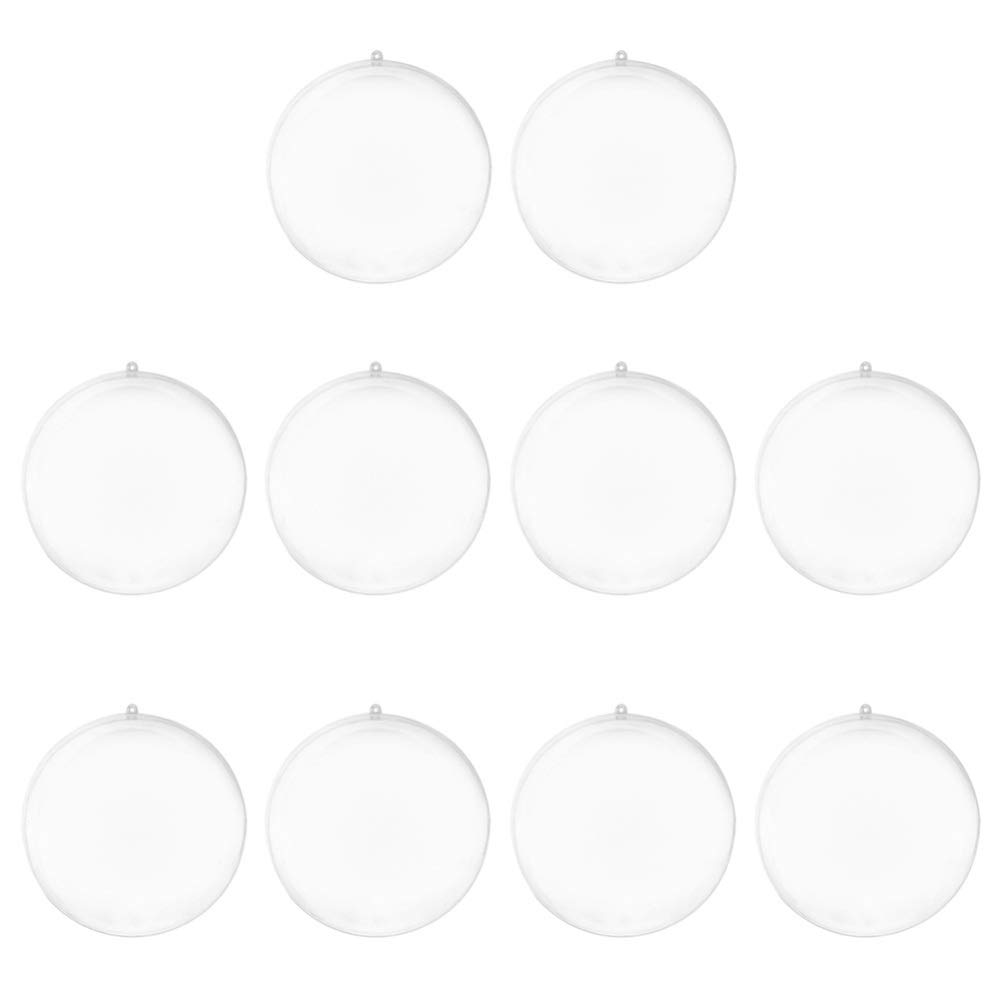 Vosarea 10pcs Clear Plastic Fillable Christmas Ornaments Ball Christmas tree decorations ornaments DIY crafts 6cm