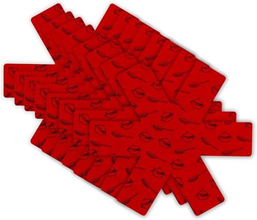 Protectores para sartenes y cazuelas, Salvamanteles de Tela, Protector de Olla, Separadores de sartenes, Protector Sartenes, Poliester, 38 cm diámetro, 8 Unidades, Color Rojo