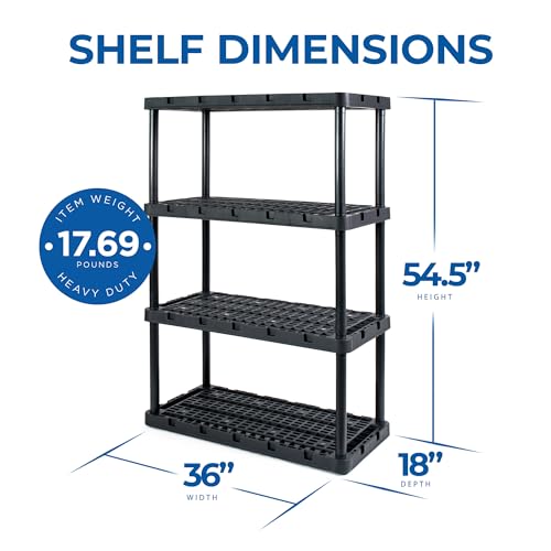 Gracious Living Knect-A-Shelf 4 Shelf Heavy Duty Rack, Black, 2 Pack - image 2