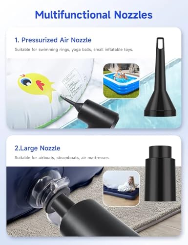 Image of Primate Cordless Air Duster for Electronics & Car Cleaning | 51,000 RPM Electric Air Blower with 3 Speeds, LED Light, 6000mAh Battery & 5 Nozzles