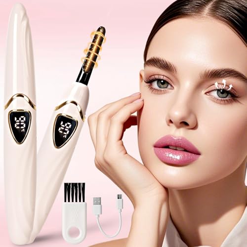 S600 Recourbe Cils Chauffant, USB Rechargeable Heated Eyelash Curler Chauffage Rapide 3 Secondes Électrique Brosse À Cils Boucle Cils...