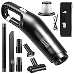 omxa Handheld Vacuum Cleaner, 10000Pa Powerful Suction Portable Lightweight Hand Held Vacuum Cleaner Cordless, Rechargeable Battery for Car, Home, Pet Hair, Black