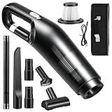 omxa Handheld Vacuum Cleaner, 10000Pa Powerful Suction Portable Lightweight Hand Held Vacuum Cleaner Cordless, Rechargeable Battery for Car, Home, Pet Hair, Black