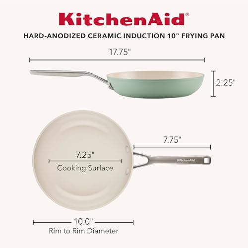 Image of KitchenAid Hard-Anodized Ceramic Non Stick Frying Pans, 10 inch Cardamom