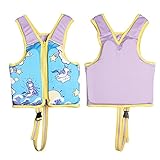 Yeah-hhi Kinderschwimmweste Mädchen-Badeanzug Schwimmen Lernen Trainingsjacken Mit Beinsicherheitsgürtel Für Swimmingpools, Wasserparks, Strände,Blau,M