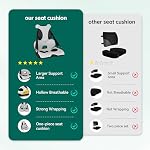 Lumbar Support Pillow Memory Foam, Car Seat Cushion, Office Chair Cushion, One Piece Chair Pad, Improve Posture, Sciatica, Hip & Back Coccyx Tailbone Pain - Image 4