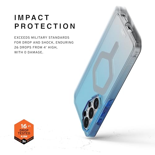 Image of Urban Armor Gear UAG Designed for Galaxy S26 Ultra 5G Case, Plyo - Compatible with Magnetic Charging Translucent Rugged Military Drop Tested Protective Cover - Blue Ombre