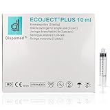 ECOJECT PLUS Einweg-Spritzen, 3-teilig, Luer-Lock Anschluss mit Elastomer-Kolben, einzeln steril verpackt, wischfeste Skalierung (10 ml / 100 Stück)