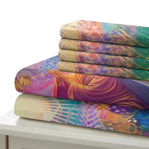 Housse de couette Jésus 3D 140x200 parure lit microfibre ado - 7