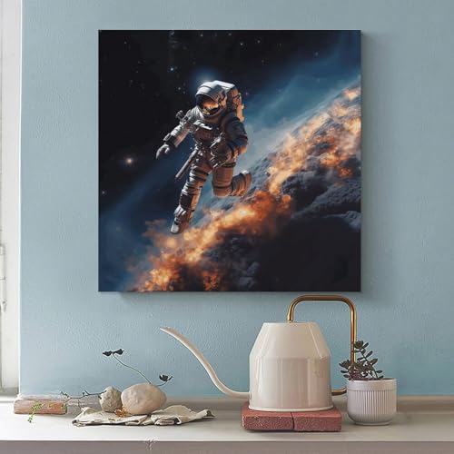Toile astronaute espace 60x60cm moderne sans cadre décor